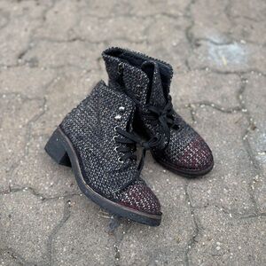 Chanel Tweed Boots